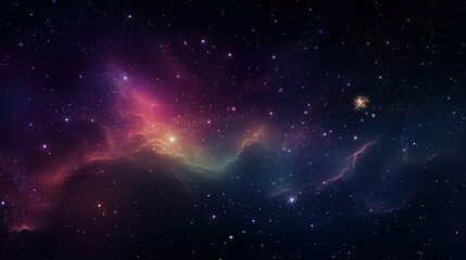 Fototapeta premium A vibrant cosmic landscape of nebulae and stars