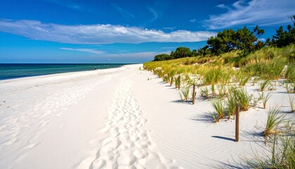 Pristine beach path on a sunny day