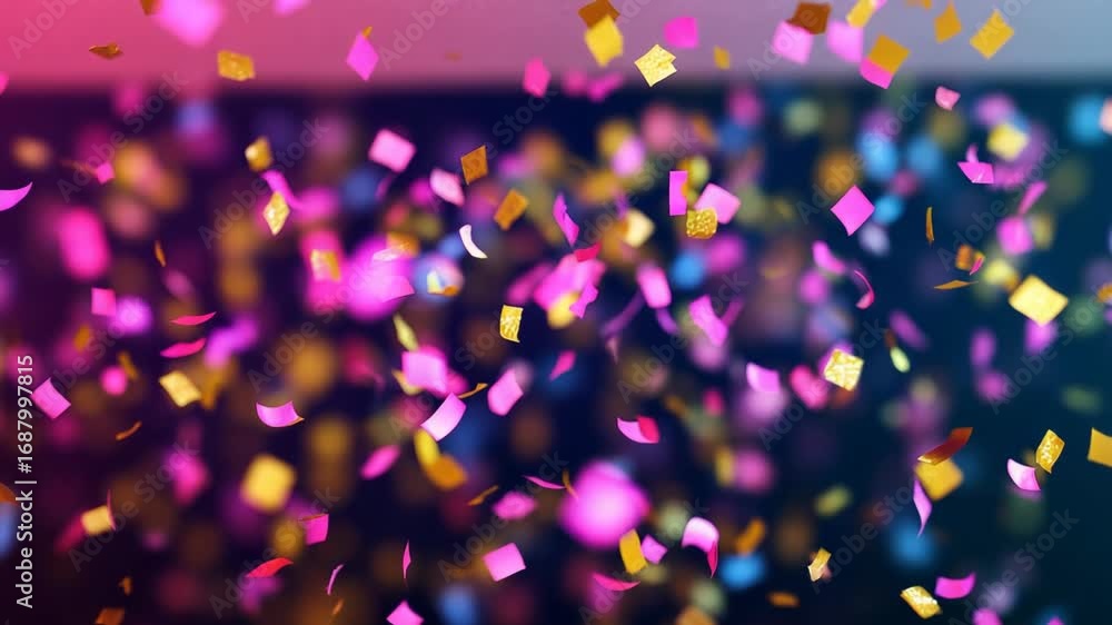 Poster Colorful Glittering Particles Floating in a Bright Dynamic Display