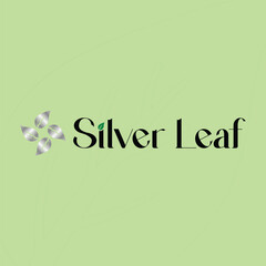 Silver Leaf Logo with Modern Green and Metallic Gradient Design