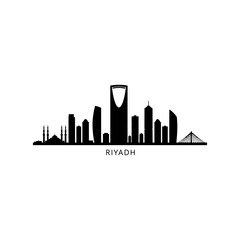 Obraz premium riyadh skyline silhouette depicting modern architecture in saudi arabia showcasing urban development and middle east travel destination