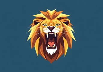 Cartoon vector illustration of a wild lion head, a powerful mascot symbol for nature and safari adventures