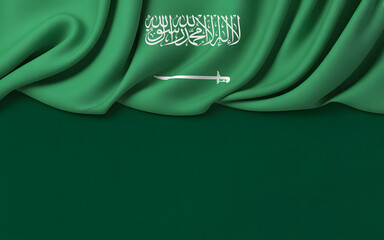Celebrate Saudi Arabia with a flowing flag perfect for national day designs and cultural events creating a proud and patriotic feeling