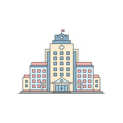hospital building with cross symbol is perfect for medical architecture and healthcare design in modern city