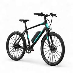 Fototapeta premium Stylish black electric bike ideal for city commuting and sustainable travel solutions.