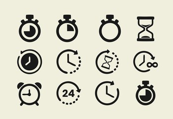 Set of vector time icons