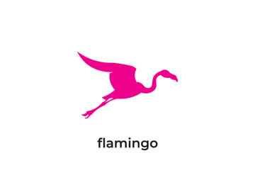 Abstract flamingo silhouette logo with simple design