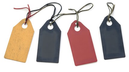Four Blank Gift Tags with Strings,  Sale Labels, Price Tags, Marketing Material