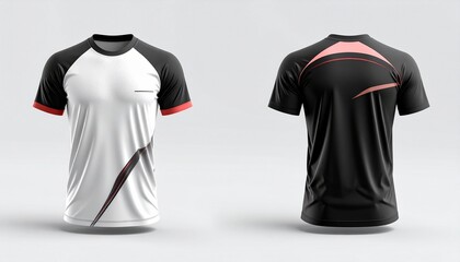 Sport T-Shirt Mockup Front & Back Views, Realistic Design Template