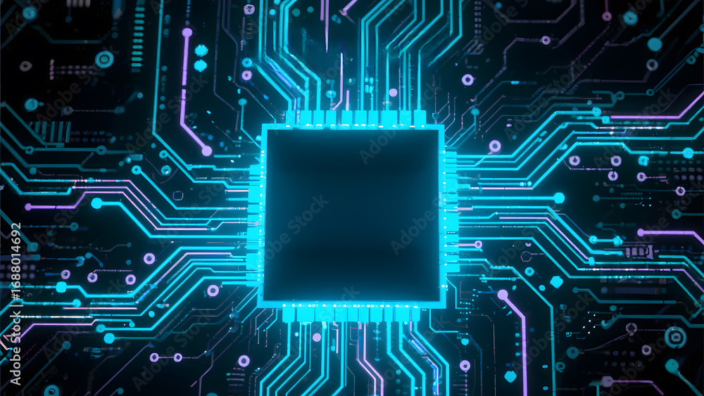 Poster digital circuit board with central processing unit