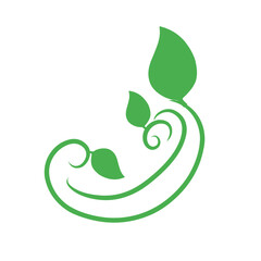 swirl fresh leaf ornament