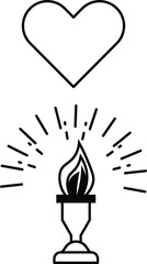 Fire torch sign vector shape