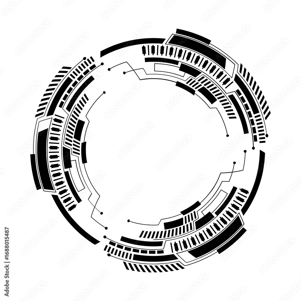 Aufkleber futuristic circular hud interface element.
