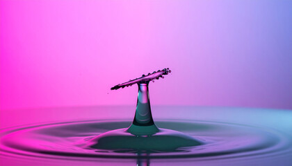 Water Droplet Collision: A captivating high-speed capture freezes the ephemeral moment of water droplet collision, revealing intricate details of the splash and dynamic forms.