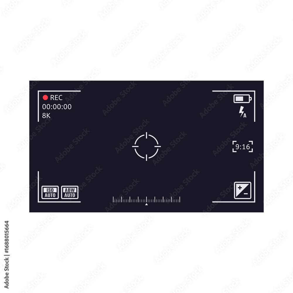 Aufkleber digital camera viewfinder recording screen interface.