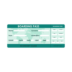 Blank Airline Boarding Pass Ticket Template.