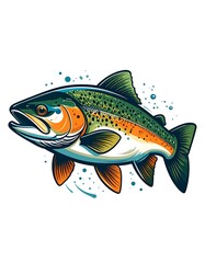 Fototapeta premium Colorful illustration of a fish