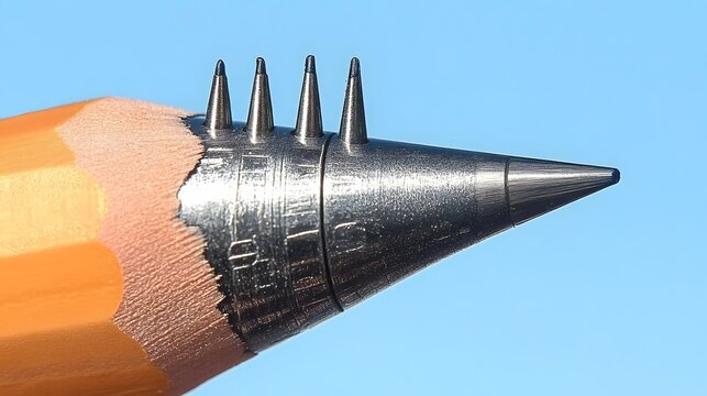 Closeup Macro Shot of Multi-Point Pencil Tip