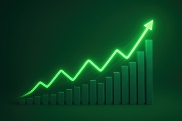 Charging bull silhouette made of candlestick charts surging across dark market grid finance optimism energy and growth in equities and investment themes