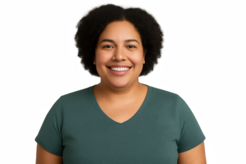 Confident young Black man smiling while checking his phone on pure white background a clean expressive portrait for campaigns about connection confidence and modern life