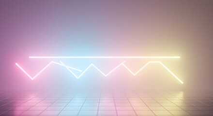 Glowing neon chart line illustrating market trends