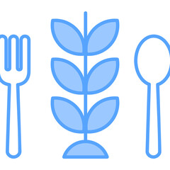 Vegetarian Meal Blue Icon