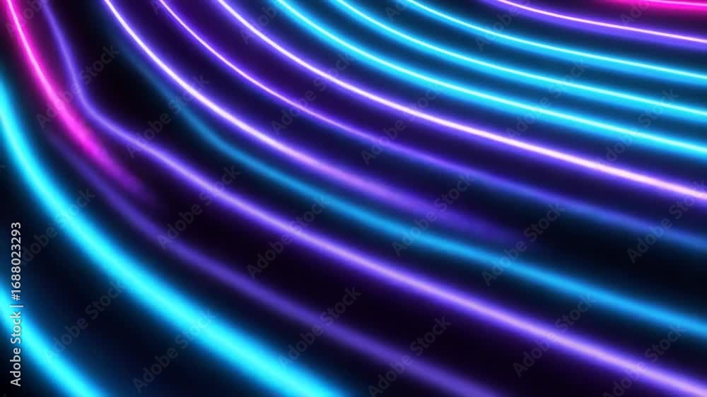 Aufkleber vibrant neon light waves pattern with glowing colorful lines for dynamic backgrounds