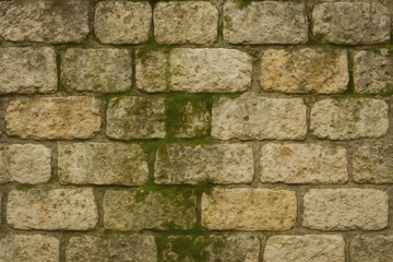 Fototapeta premium Natural limestone wall surface displaying authentic weathered texture with organic color variations and geological patterns