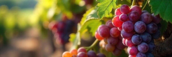 Ripe Grapes Ready for Harvest A Close-Up View of Winemaking, from Vine to Vintage, Showcasing the Transformation into Delicious White Wine