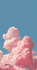 Pink clouds against a light blue sky