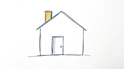 Simple handdrawn house sketch.