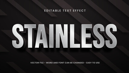 Editable text effec stainless  3D style