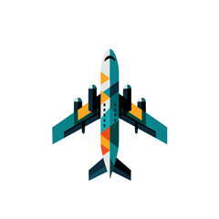 Geometric Airplane Vector.