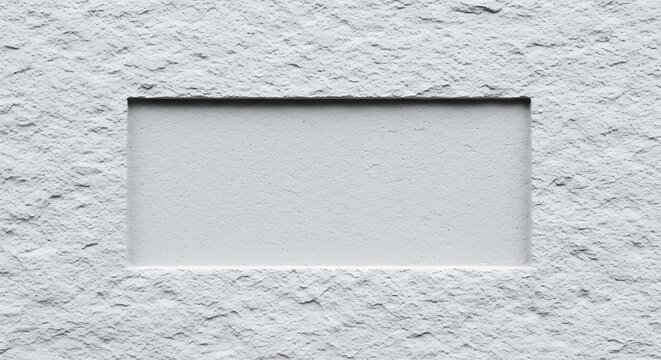 Clean white wall texture with recessed panel offering space for customized content or creative message integration