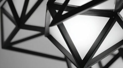 Abstract monochrome shot of two geometric light fixtures casting a soft glow