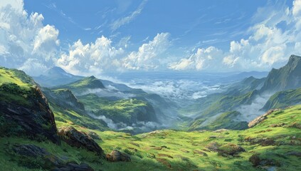 Panoramic mountain landscape