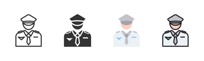 Obraz premium Pilot Icon Pack In Multiple Styles