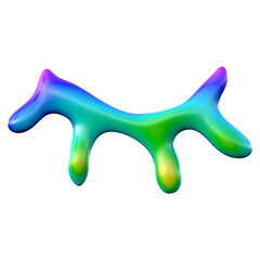 Abstract Iridescent Fluid Shape Decoration Render with Soft Gradient Colors