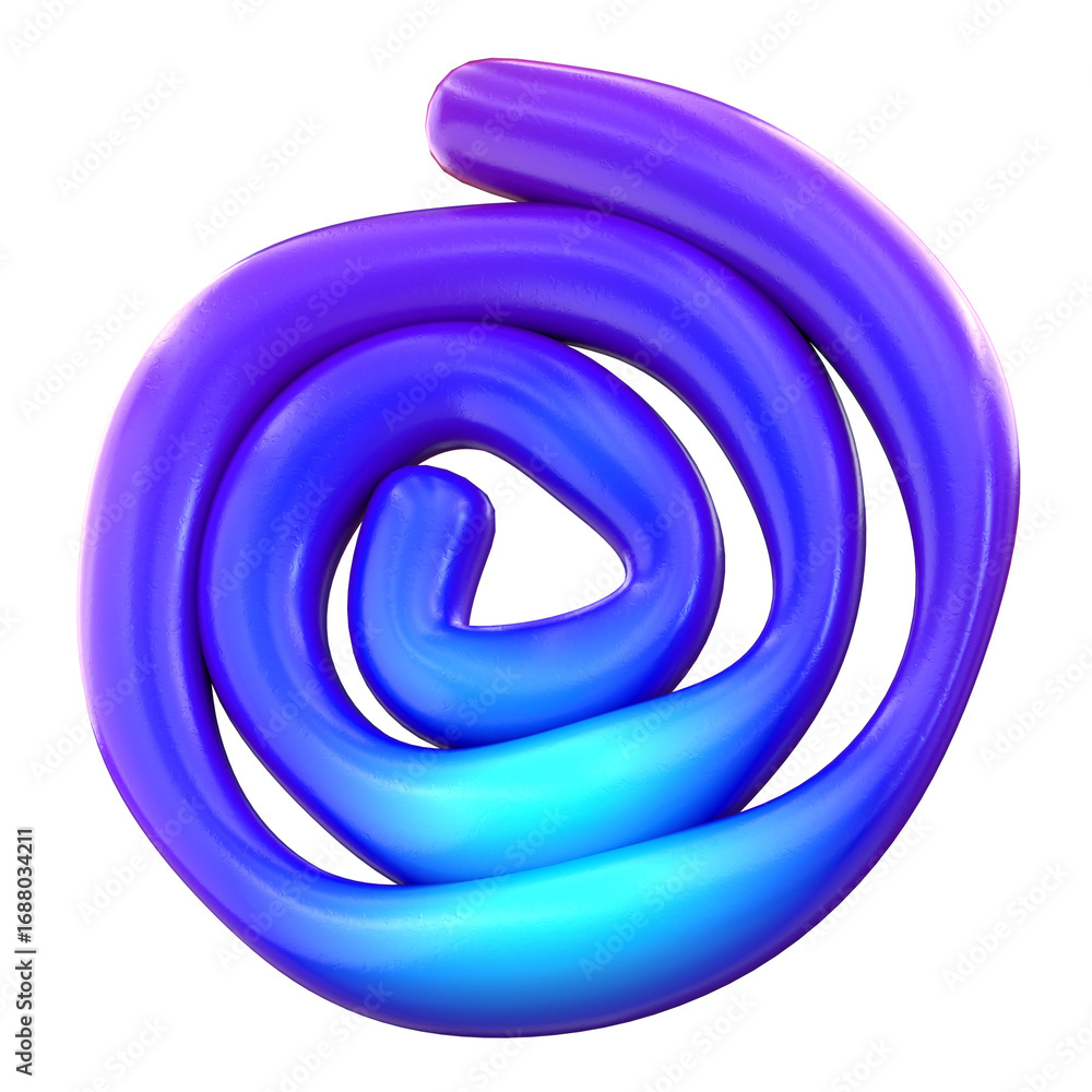 Poster shiny gradient rounded spiral shape abstract artistic element decoration