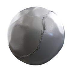 Realistic Rendered Seamless Wrinkled Leather Material Ball on Black Background