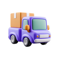 3D Delivery Truck Icon with Parcel
