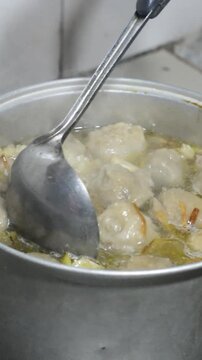 Preparing Traditional Indonesian Beef Meatballs from Scratch