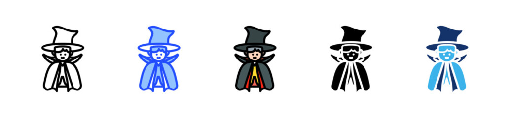 Halloween Kid Icon Collection With Multiple Styles