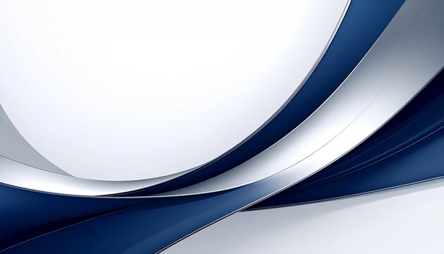 Minimalist abstract wave lines in silver and dark navy blue flowing diagonally on a white background, elegant business tech backdrop&rdquo;
