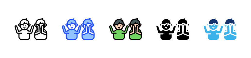 Peekaboo Icon Collection With Multiple Styles