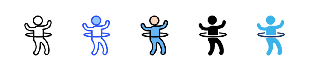 Hula Hoop Icon Collection With Multiple Styles