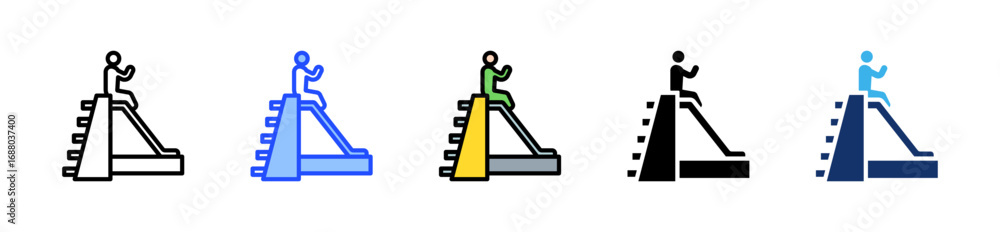 Poster slide fun icon collection with multiple styles