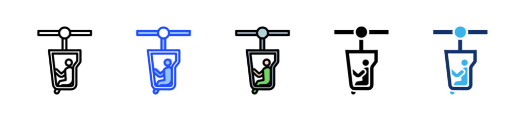 Swing Ride Icon Collection With Multiple Styles