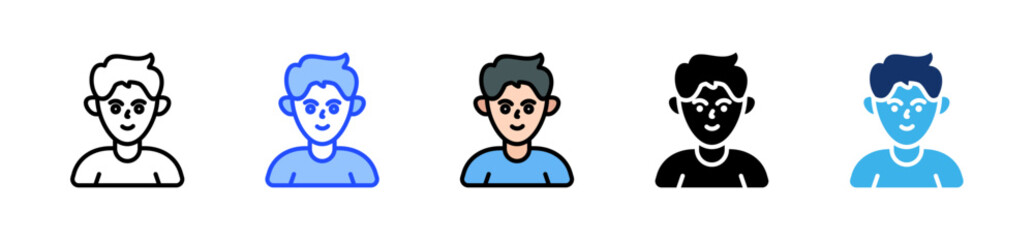 Boy Icon Collection With Multiple Styles