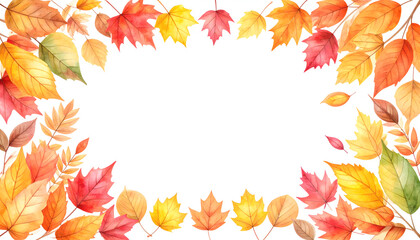 Watercolor Autumn Leaves Frame